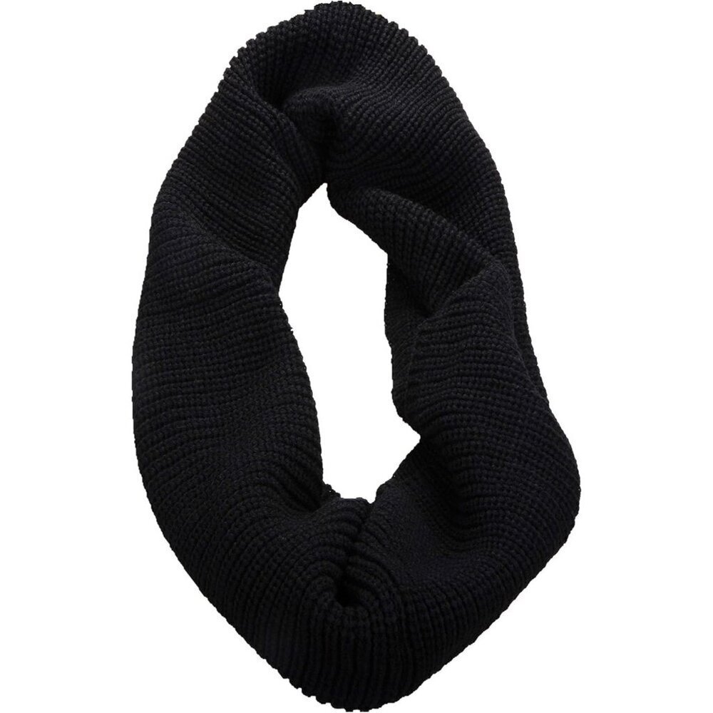 Women's Black Thick Ribbed Knit Winter Infinity Circle Loop Scarf - Picture 2 of 5